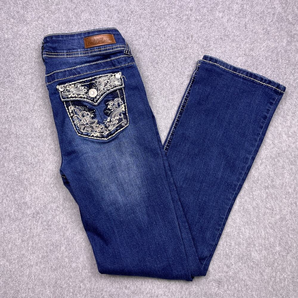 WallFlower Luscious Curvy Fit Bootcut Jeans Womens‎ 7 Blue Denim Western